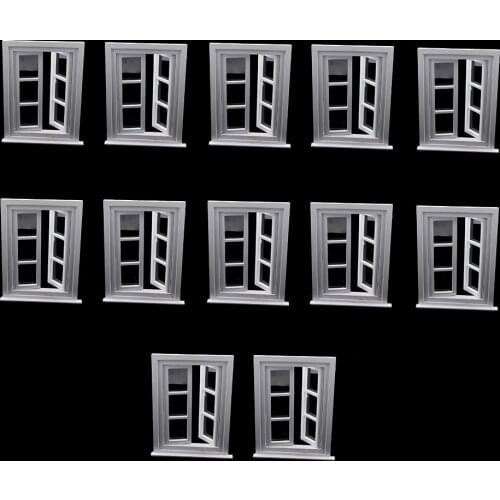 12 Lot 1/12 Mini White Windows Dolls House DIY Accs Children Toys Playset