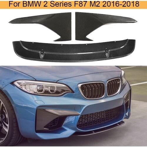2 Series Front Bumper Lip Splitters For BMW F87 M2 2016 - 2018 Car Front Bumper Lip Chin Apron Splitters Spoiler Carbon Fiber