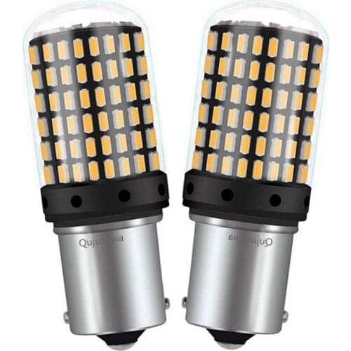 2PCS 1156PY 7507 PY21W BAU15S Super Bright 2000Lm LED No Hyper Flash CANBUS Car Direction Indicator Lamp Auto Turn Signal Light
