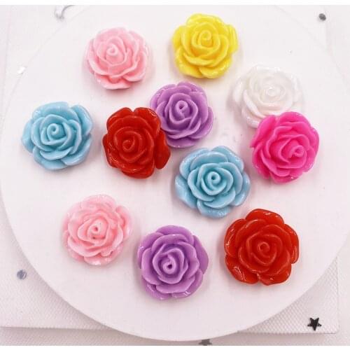 20pcs Resin 18mm Flower Flatback Cabochon Stone Wedding Applique DIY Scrapbook Craft Ornaments Accessories SH50
