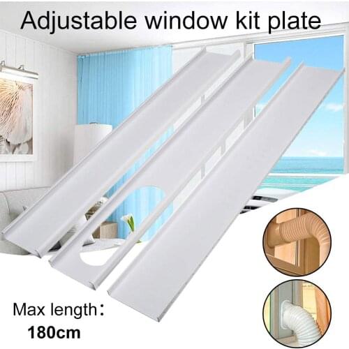 New 3Pcs 13cm/15cm Home Portable Plastic Air Conditioner Exhaust Hose Window Slide Plate Kit Easy to Install