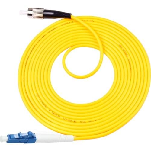 50pcs/lot fibra optica ftth patch cord LC/UPC-FC/UPC 3M Single mode Simplex Fiber PVC Cable 3.0mm fiber patch cord jumper