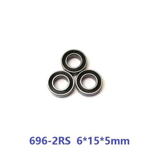 500pcs 696RS 696-2RS 696 2RS RS 6*15*5mm Rubber sealed deep groove ball bearings Miniature Mini bearing 6x15x5 mm