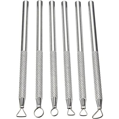 6 Pcs Aluminum Alloy Polymer Clay Tools Pottery Ceramic Sculpting Tools Carving Ribbon Wire End Loop Clay Tools Set For Detail