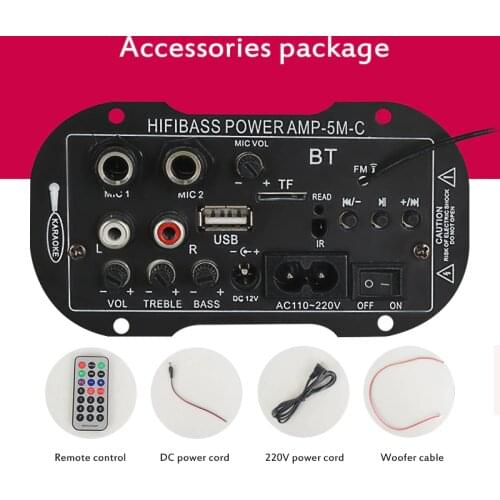 20W Car Amplifier Board MP3 Decoder Board Bluetooth Car MP3 Amplifier USB FM TF Radio Audio Module Music Speaker Remote Control