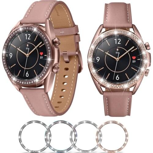 Metal Case For Samsung Galaxy Watch 3 41mm Frame Cover Bumper Protection Bezel Diamond Styling Ring Galaxy Watch3 41 Band Strap