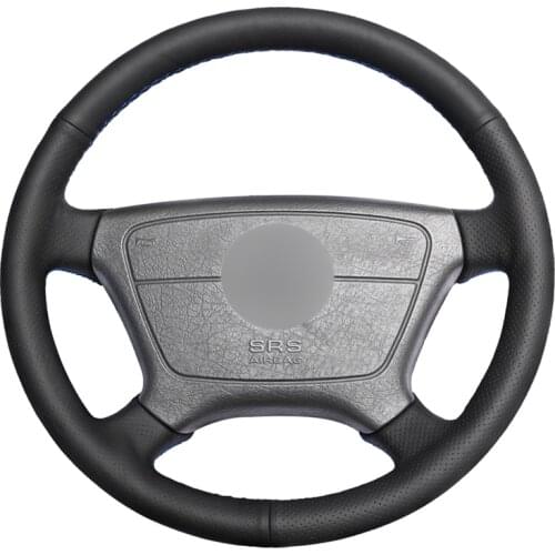 Black Artificial Leather Car Steering Wheel Cover for Mercedes Benz E-Class W210 E 200 240 280 320 1995-2002 W140 S320 350 420
