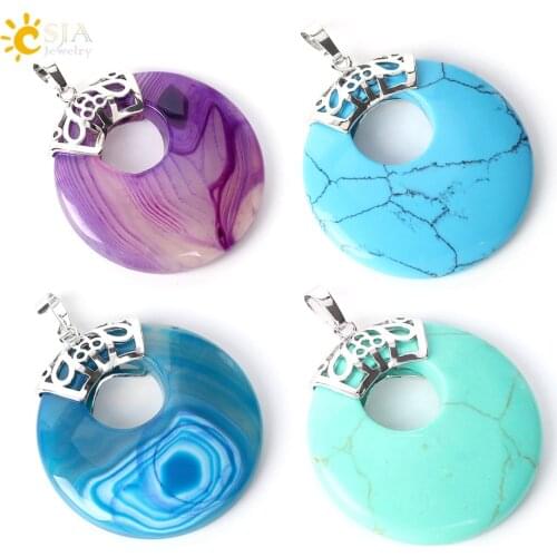 CSJA Real Lapis Gem Stones Raw Material Natural Stone Minerals Crystal Hollow Gem Pendant Charm Jewelry DIY Making Findings E071