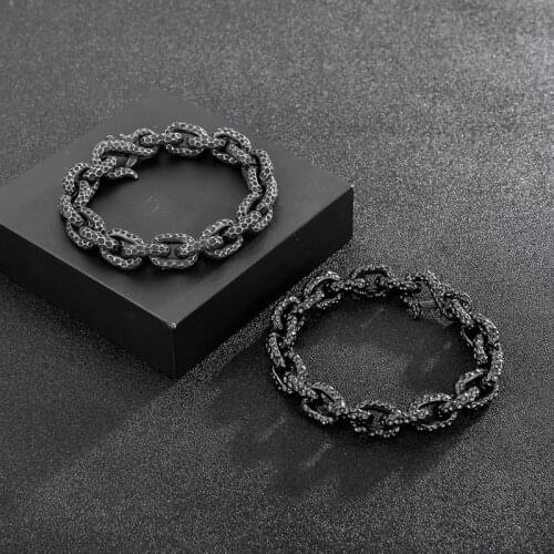 European and American retro personality creative fashion wave point mens titanium steel bracelet
