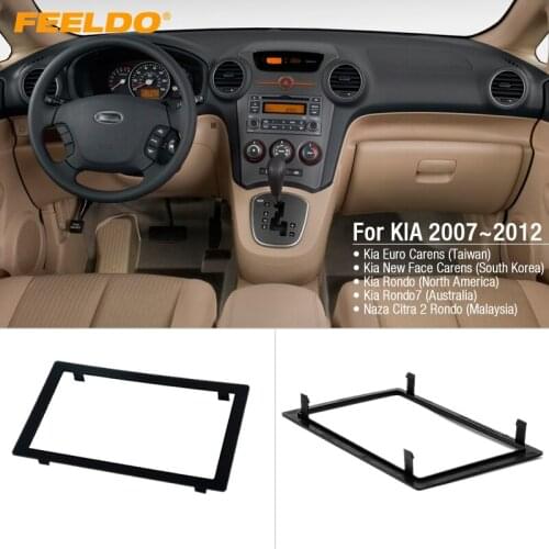 FEELDO Car 2DIN Radio Stereo Fascia Trim Panel Frame Installation Mount Adapter Kit For KIA Carens/Rondo/Naza Citra (2007~2012)