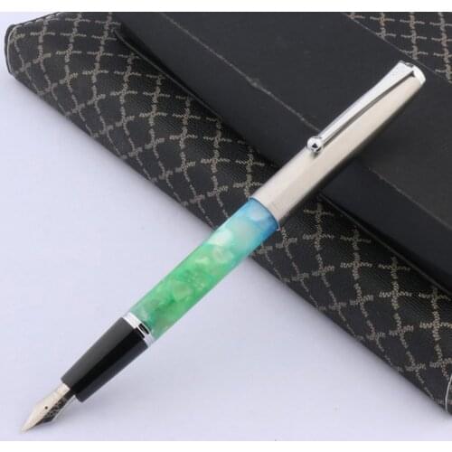 Jinhao 51-A Silver classic write Smooth piece Accounting aurora green Acrylic Fountain Pen Business Office school supplies