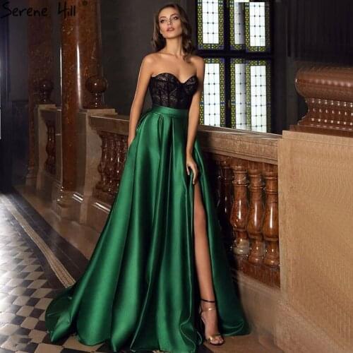 Lace Black Split Sexy Prom Dresses 2020 Sweetheart Woman Party Dress Long Gown for Women Party Serene Hill BLA70673