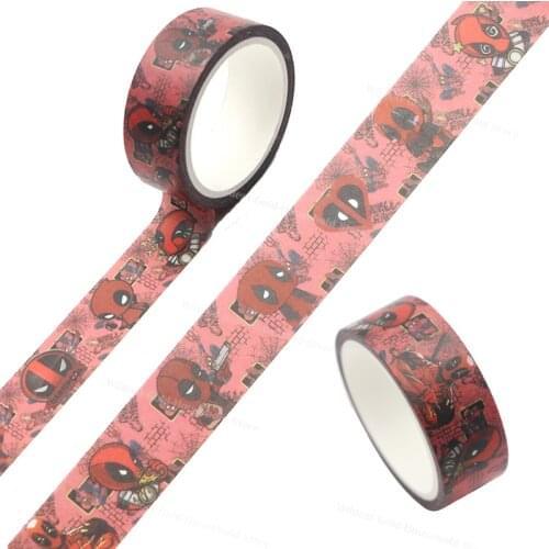 Deadpool Washi Tape Cute Disney Marvel Wade Winston Wilson DIY Notebook Diary Scrapbooking Album Decoration Stickers Kids Toys