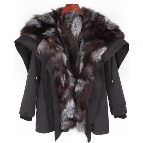 Maomaokong 2020 jacket winter jacket female black coat natural fox skin fashion street clothing Christmas clothes