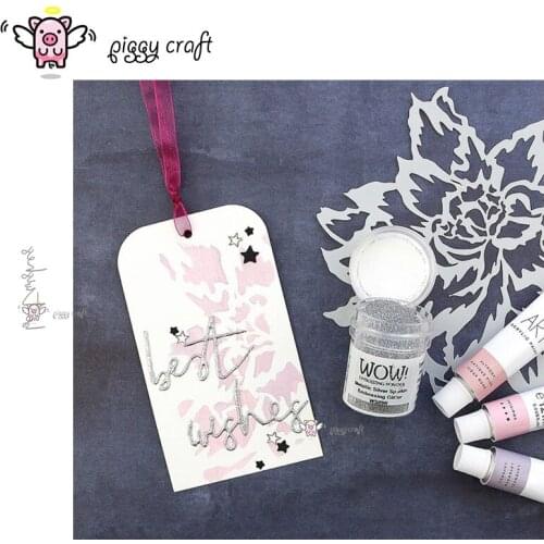 Piggy Craft metal cutting dies cut die mold Bestwishes letter Scrapbook paper craft knife mould blade punch stencils dies