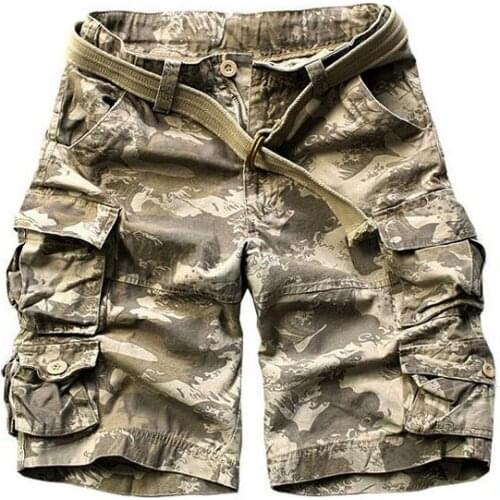 New Men Shorts Masculino Camouflage Cargo Military Shorts Mens Homme Outwear Cotton Loose Casual Army Short Pants11color