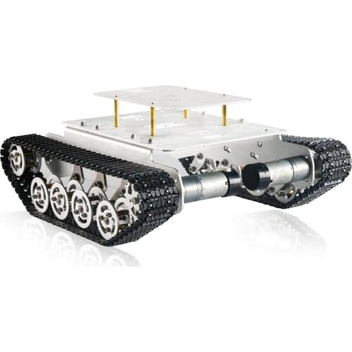SZDOIT TS100 Metal Tracked RC Robot Tank Chassis Kit with Acrylic Board, Robot Arm Can be Directly Mounted on the Car