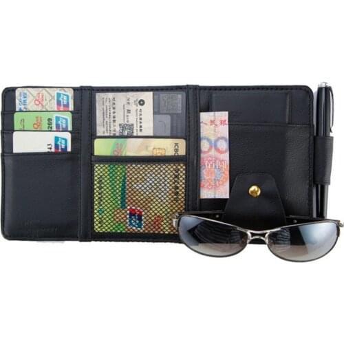 Car Styling Visor Organizer Auto Sunglasses Holder Car Organizer Sun Visor Storage Pouch Ticket Card Organizer Storage Holder