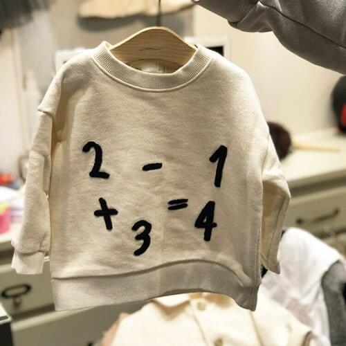 2021 Autumn and Winter Korean Childrens Clothing Boys and Girls Fashion Loose Terry Sweater Long Sleeve