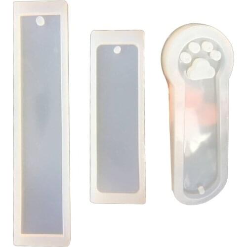 DIY Crystal Epoxy Resin Mold Rectangle Cat Claw Bookmark Silicone Mould Crafts W0YA
