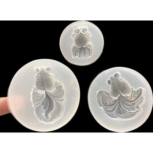 Silicone Mold Gold Fish Mirror DIY Crafts Jewelry Handmade Pendant Epoxy Resin