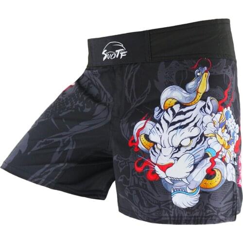 SUOTF Tiger Breathable Fitness MMA Shorts Kickboxing muay tai Boxing Training Shorts Fighting Clothing Sanda Muay Thai mma Men