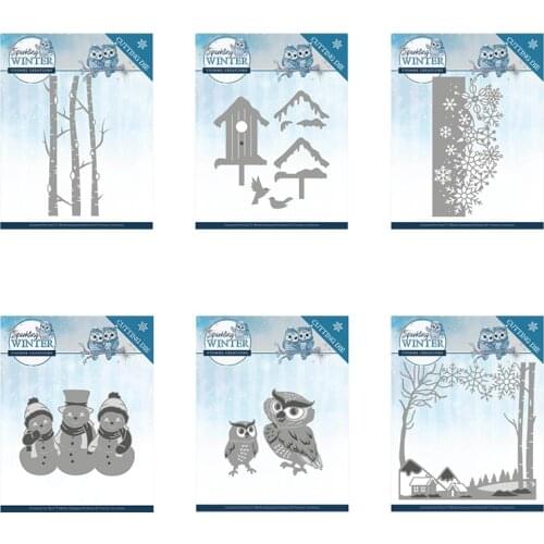 Piggy Craft metal cutting dies cut die mold Snowman Tree House Owl Scrapbook paper craft knife mould blade punch stencils dies