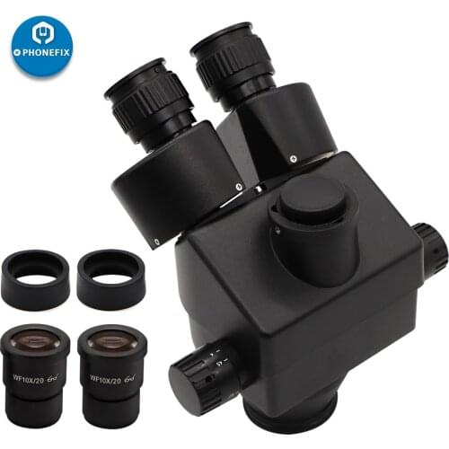Simul-Focal 7X-45X Trinocular Industry Inspection Zoom Stereo Microscope Head Main Unit Microscope WF10X 20mm Eyepiece Lens
