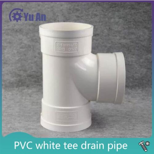 Three-way Drainage Pipe PVC White Drain Pipe Tee Drain Pipe Fittings Accessories Garden Kitchen Drain Fitting Joint 1 Pcs