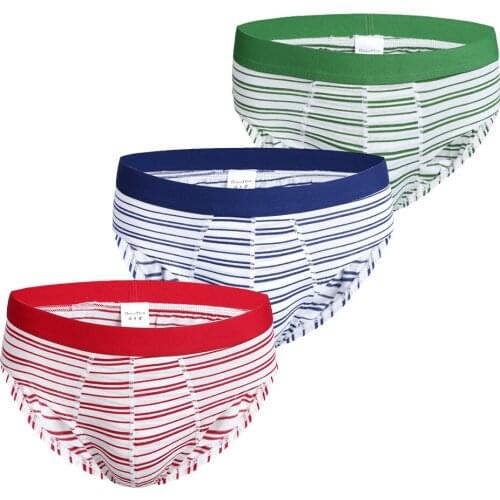 Boys Briefs striped underwear 100% cotton mens boxers mens short bikini