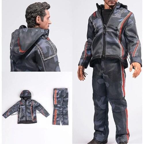 TYM086 1/6 Robert Downey Jr. Nano Combat Uniform Male Soldier Jacket Pants Set Clothes For 12'' Action Figure Dolls