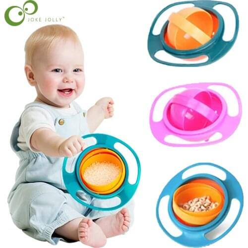 Universal Gyro Bowl Practical Design Children Rotary Balance Novelty Bowl 360 Rotate Spill-Proof Solid Baby Feeding Dishes ZXH