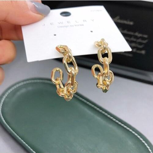 Hip Hop New Fashion Cute Lock Hoop Earrings For Women&Man Punk Geometric European Style Jewelry Pendientes Plata Brincos 167