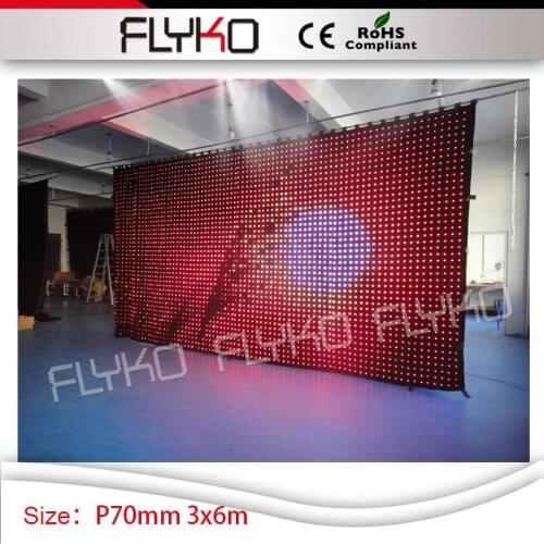 Factory price indoor 3x6m rental full color led video curtain display screen stage dj tv backdrop P7