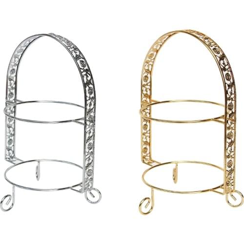 Iron Double Layer Cupcake Platter Display Cake Tray Stand Plate Food Server Rack for Event Party Holiday Wedding Bakeware