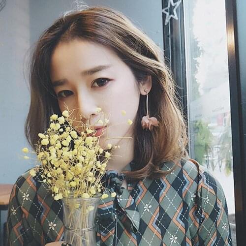 Women Flower Petals Pendant Long Tassel Rhinestone Stud Earrings Fashion jewelry Decor Accessory Valentines Day present