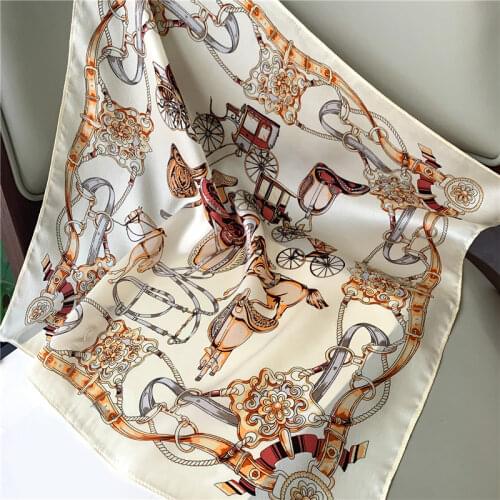 Real Silk Scarf Women Hairband Small Square Neckerchief Spring Summer Neck Scarves Female Design Print Foulard 2021 New