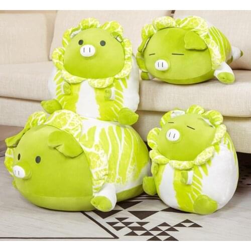 1pc 40/50/60cm Lovely Vegetable Dog Plush Toys Creative Pig Chinese Cabbage Piggy Pillow Stuffed Animal Sofa Cushion Baby Gifts