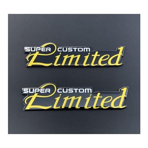 2x Aluminum Limited Super Custom Auto Fender Emblem Trunk Sport Badge Decals Sticker Car Accessories