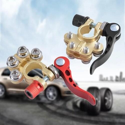 2pcs CP-0330 Brass Car Battery Pile Head Battery Quick Release Disassembly Clip Porous Battery Terminal Connector