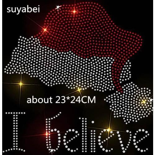 2pc/lot Believe cloud hot fix rhinestone transfers iron on rhinestone transfer designs hot fix rhinestone applique for embellish