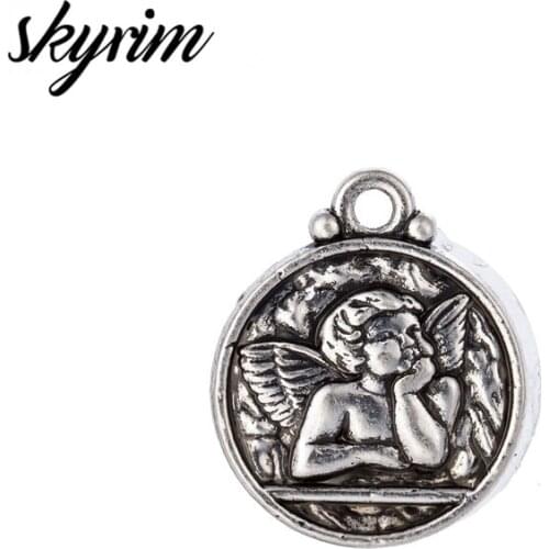 Skyrim 20Pcs Floating Charms Fit Jewelry Making Pendant Findings DIY Handmade Jewelry Making Guardian Angel Medal Pendants