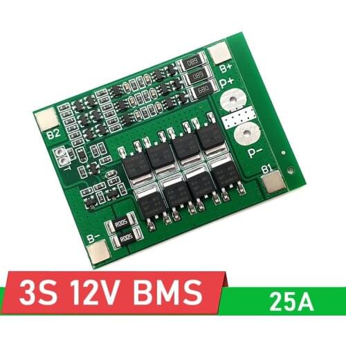 3S 15A 25A W balance 12V 18650 Li-ion BMS lithium battery protection board for 11.1V 12.6V 3.7V li-ion lipo battery cell pack