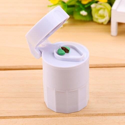 4 in 1 Portable 4 Layer Powder Tablet Grinder Powder Pill Cutter Medicine Splitter Tablet Divider Cutter Storage Box