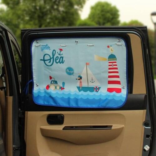 70*50cm New Car Cartoon Curtain Cover Sun Blocking Auto Curtain Side Blocking Tensile Sunshade Curtain for Children car-styling