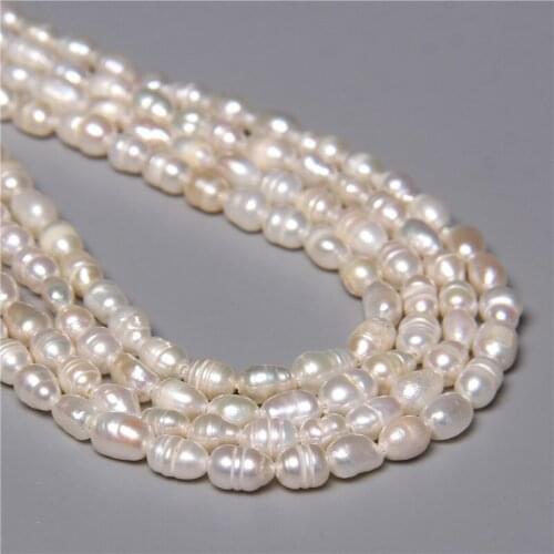 4-5mm Natural Cultured White Rice Pearls 5-6mm Loose Spacer Pearls Beads Accessories For Jewelry Making DIY Necklaces Bracelets