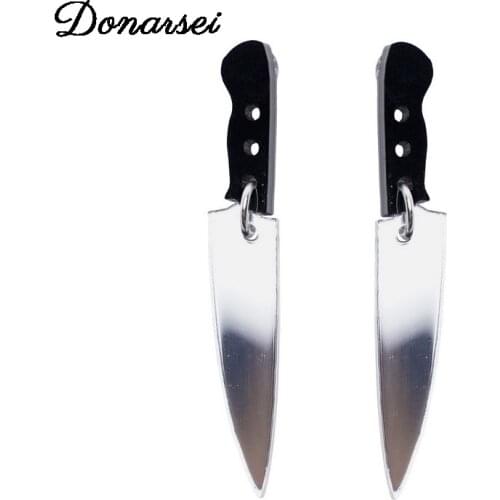 Donarsei Personality 3 Styles Knife Acrylic Drop Earrings For Women Punk Acetate Dangle Earrings Nightclub Jewelry