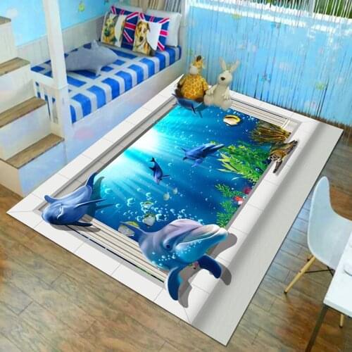 Europe Type 3D 6mm Fish pattern serives Living Room Carpets Bedroom Hallway Rugs Bathroom Kitchen Water Absorption Antiskid Mats