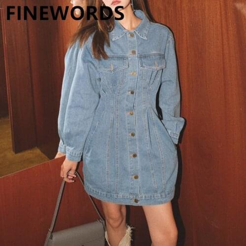 FINEWORDS Fashion Denim Dresses