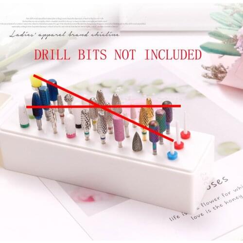 30 Holes Nail Drill Bit Stroge Case Nail Milling Cutter Bits Collection Box For Nail Art Manicure Pedicure Tools